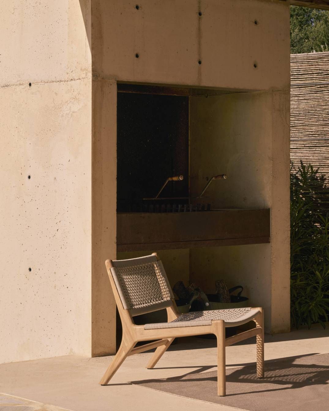 Jack Woven Outdoor Loungsessel Teak Kordel Beige Ethnicraft
