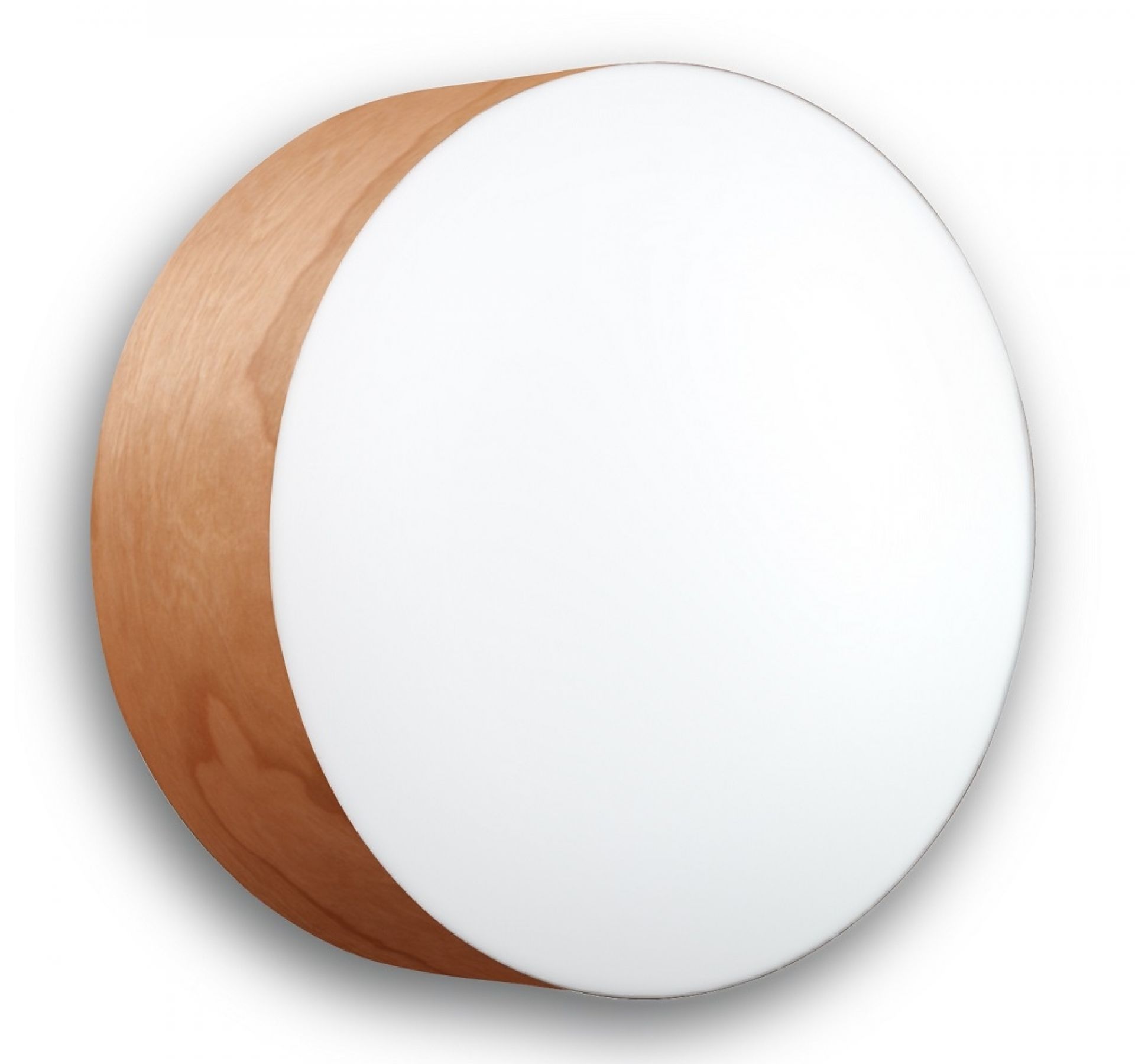 Gea G30 LED Wand- und Deckenleuchte von LZF Lamps mit Holzrahmen und weißem Diffusor.