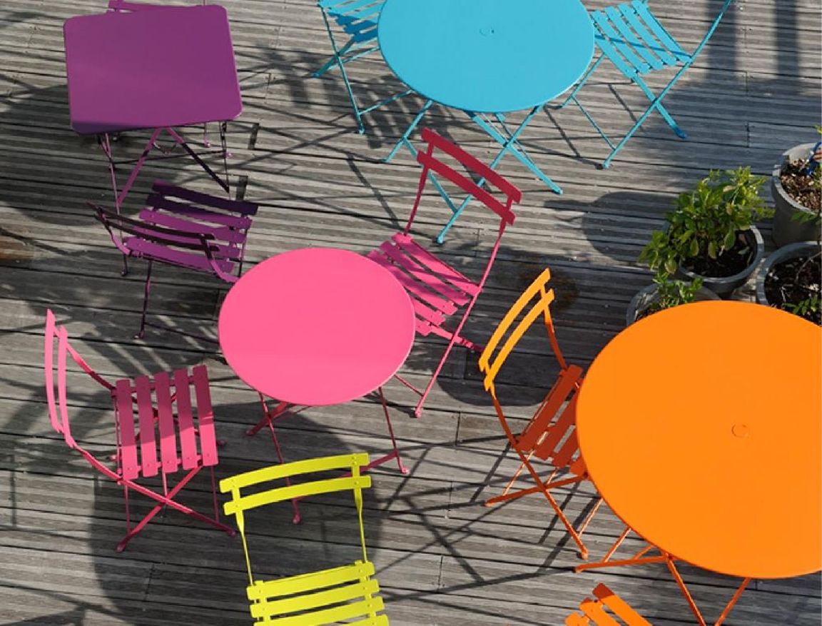 Bistro Outdoor Klapptisch rund 60 cm OCKERROT Fermob EINZELSTÜCK