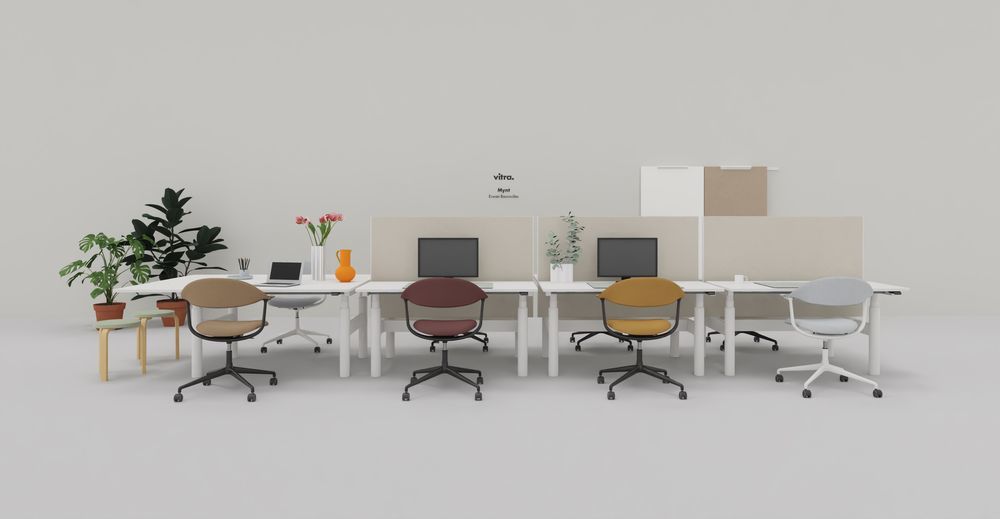 Mynt Rücken und Sitz Plywood Bürodrehstuhl Vitra
