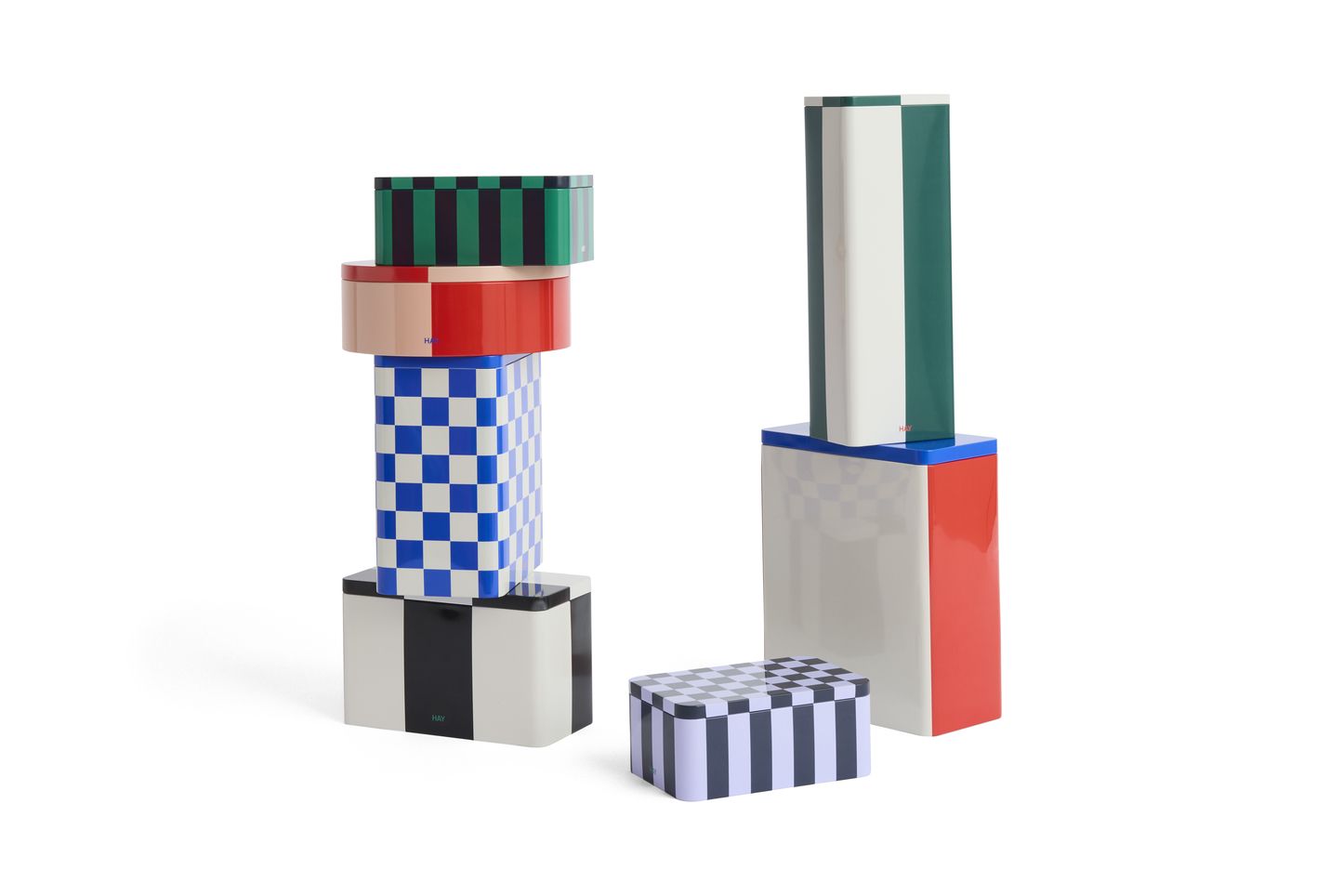 Tin Container Small Green and off-white Aufbewahrungsbox Hay