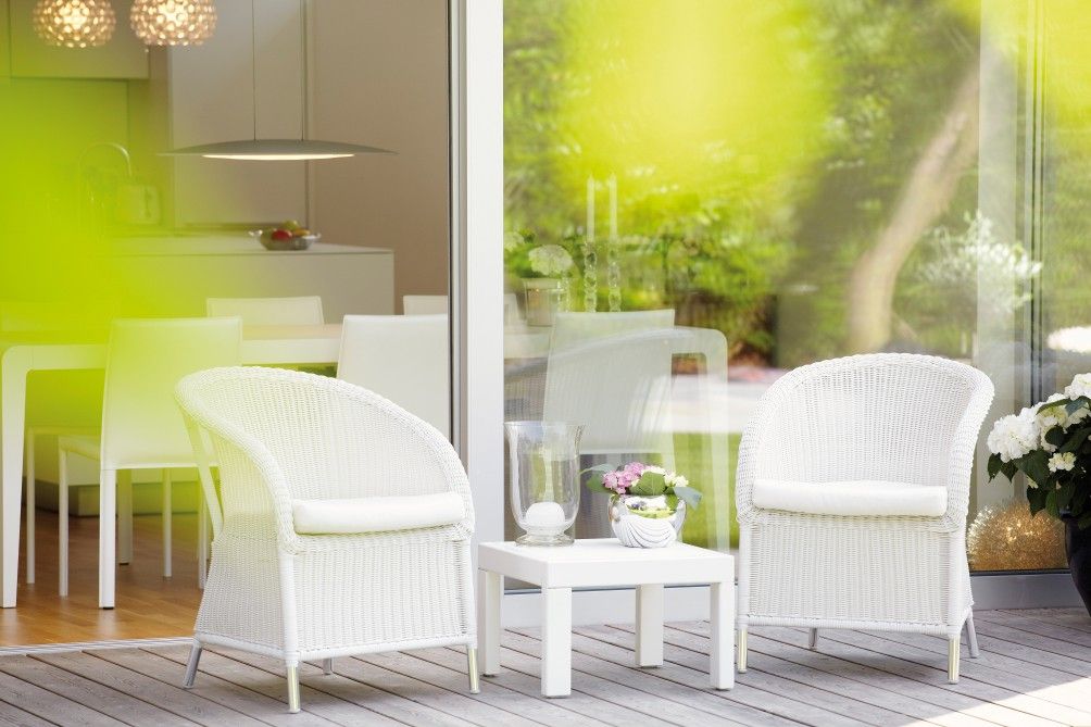 Sitzkissen Weiß für Romantik Sessel Outdoor Jan Kurtz