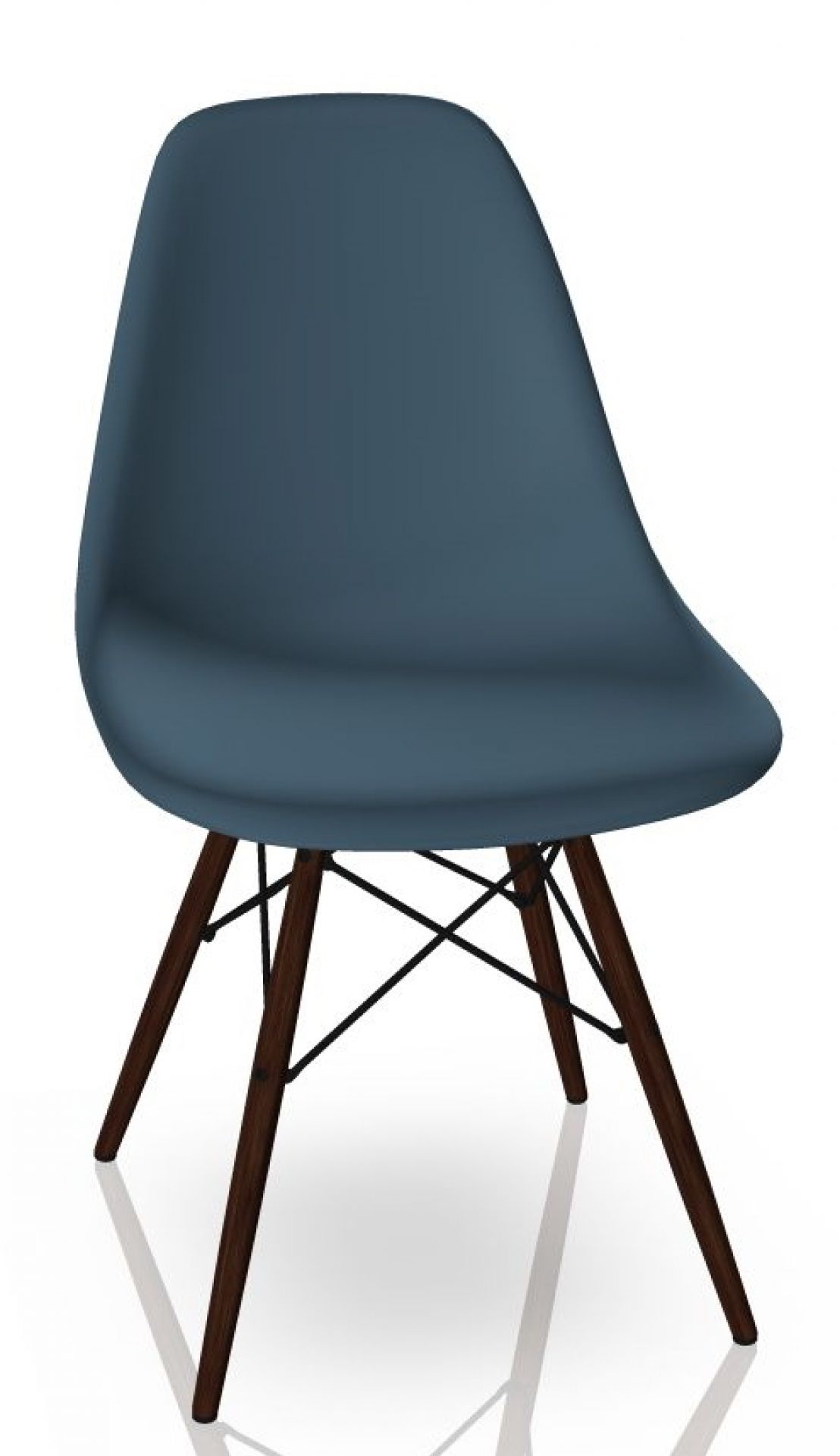 Eames Plastic Side Chair DSW Stuhl Vitra Ahorn dunkel-Meerblau