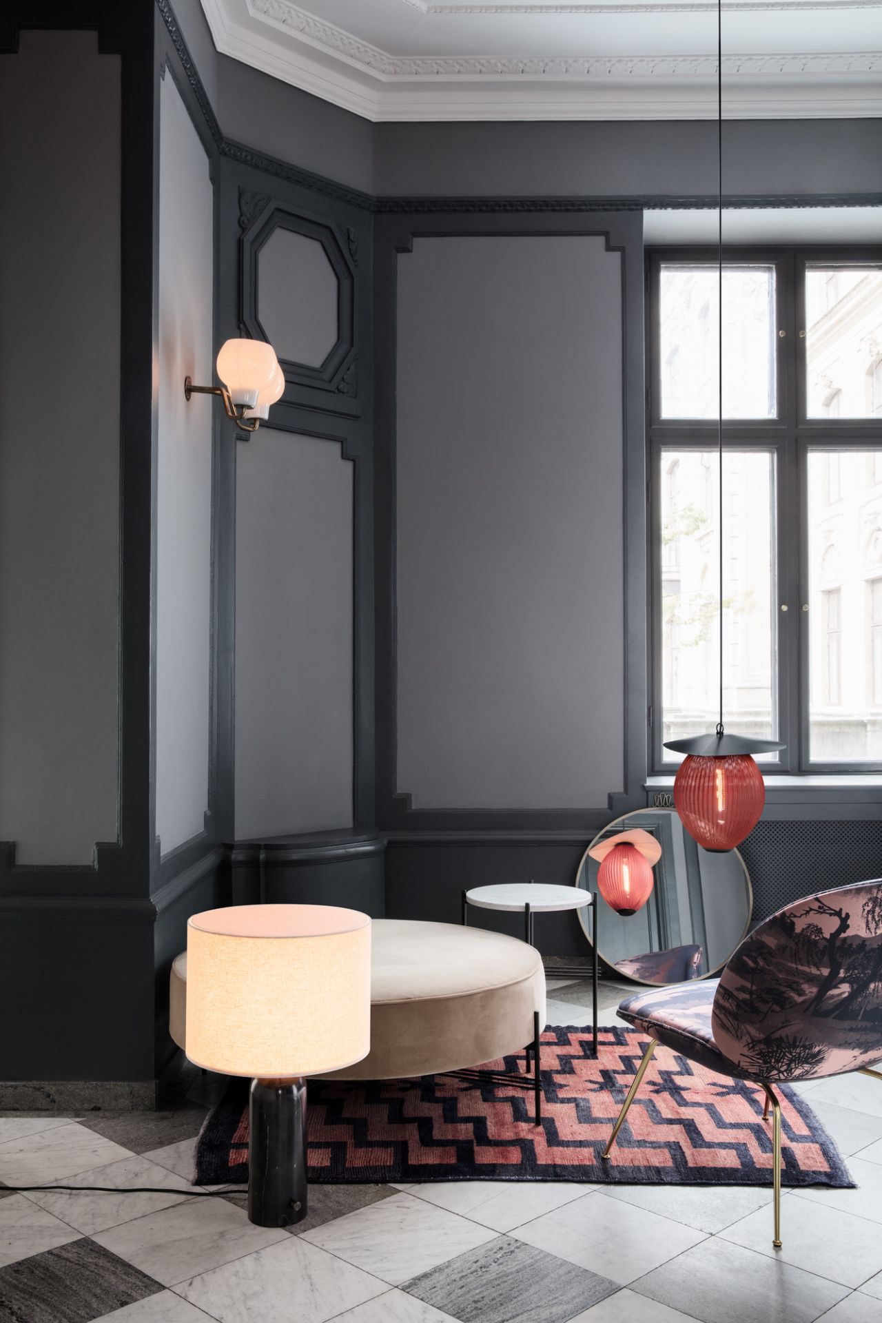 Satellite Pendant Lamp M Pendelleuchte Steingrau Gubi