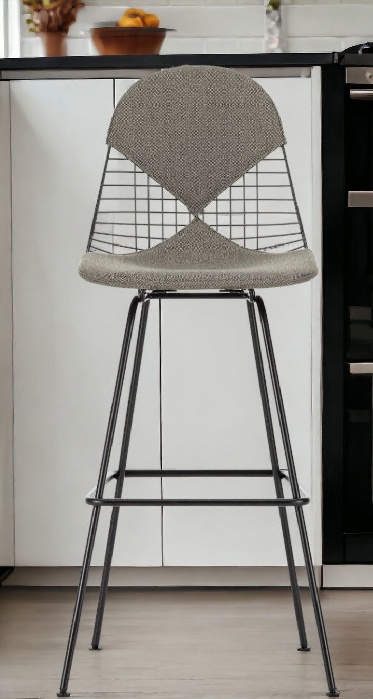 Eames Wire Bar Stool Barhocker High mit Sitz- und Rückenpolster Vitra