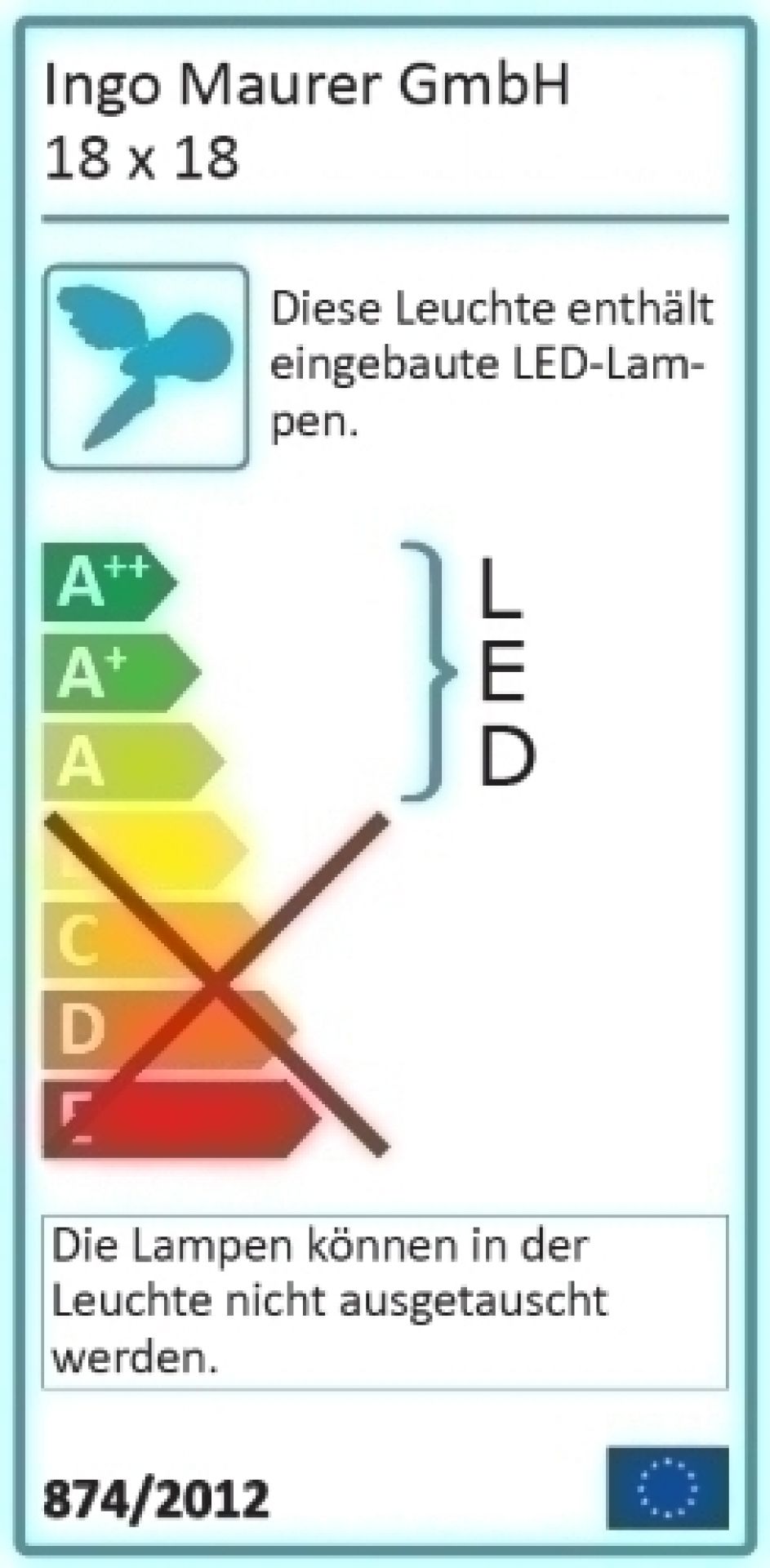 18 x 18 LED Wandleuchte Ingo Maurer