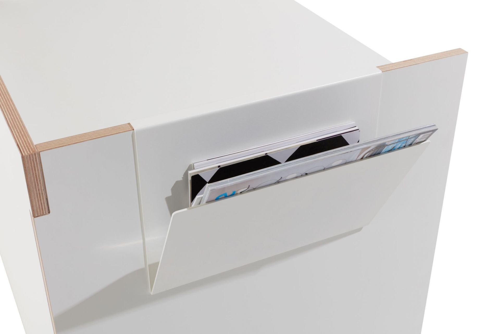 Papier- und Zeitschriftenablage Weiß für Flai Bed Müller Möbelwerkstätten