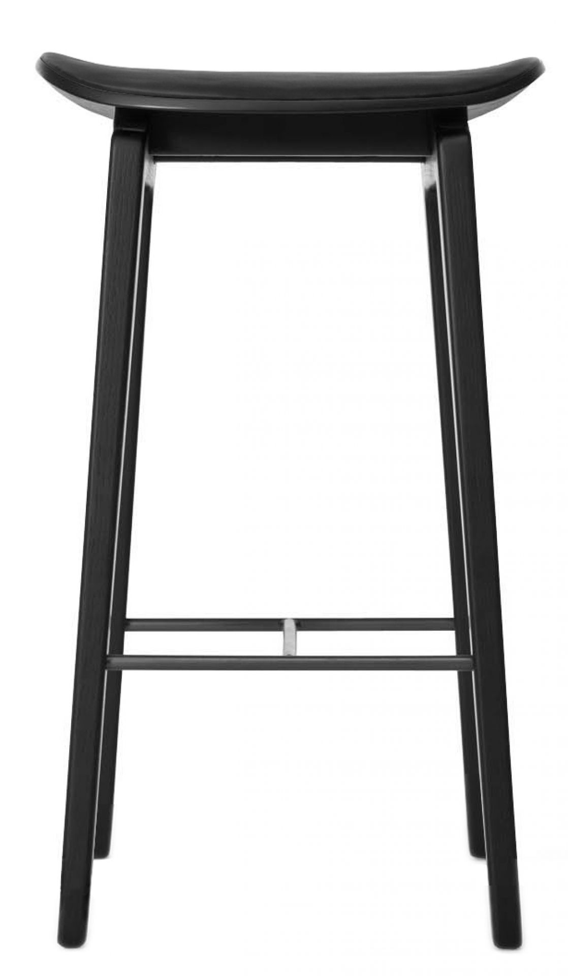 NY11 New York Barhocker gepolstert NORR11-Eiche Schwarz Leder Ultra schwarz 65 cm