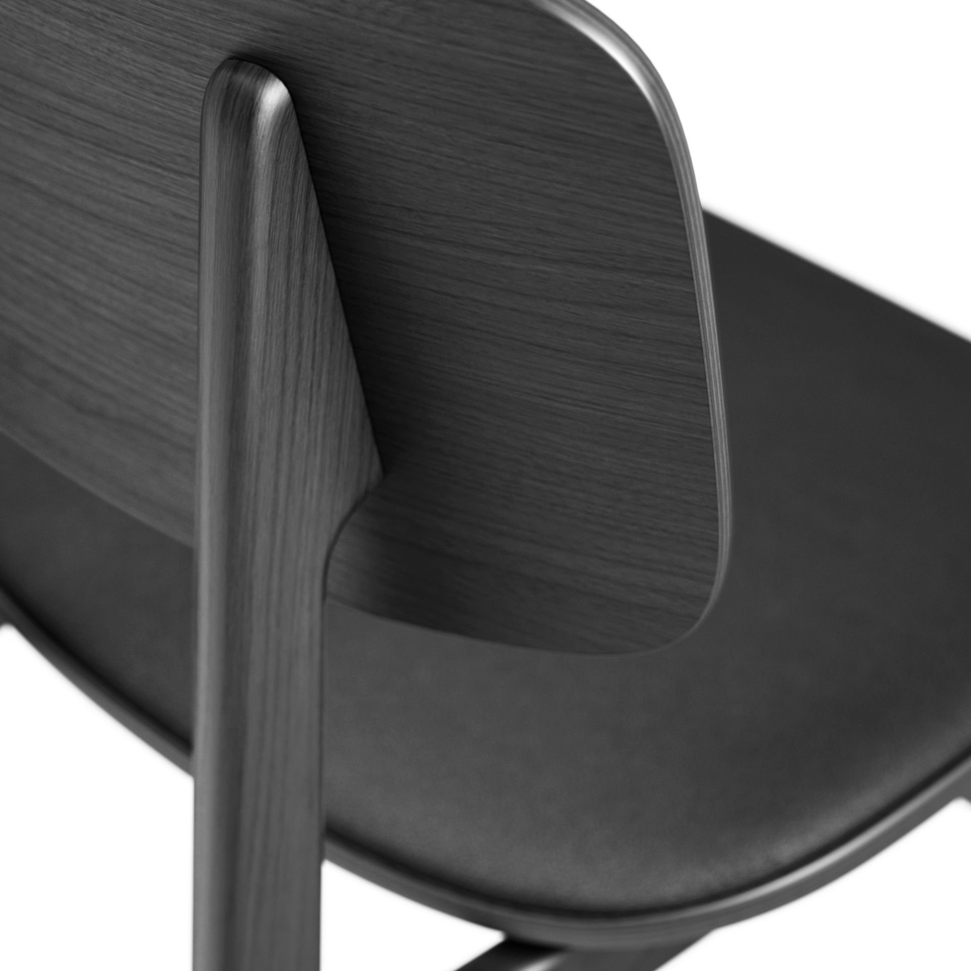 NY11 New York Dining Chair Stuhl gepolstert NORR11-Eiche schwarz Leder Ultra schwarz