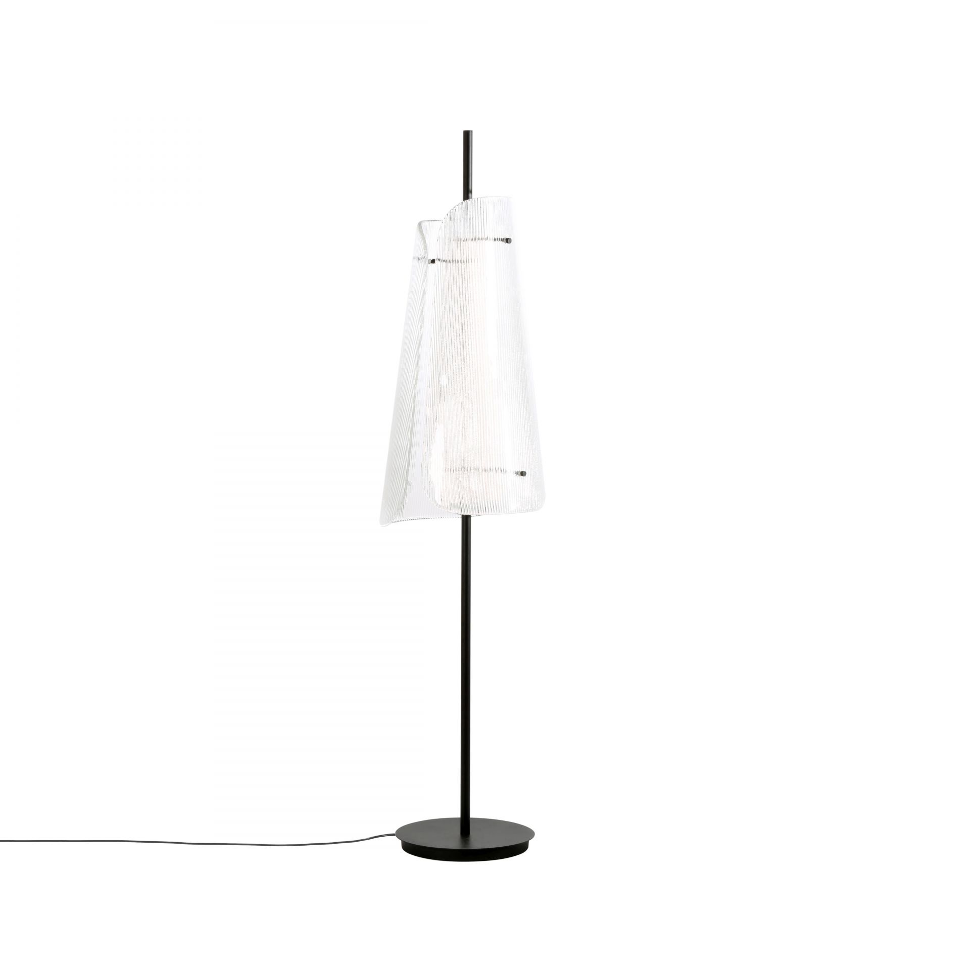 Bent Two Stehleuchte Transparent/ Schwarz mit fest verbauter LED 1600lm Pulpo
