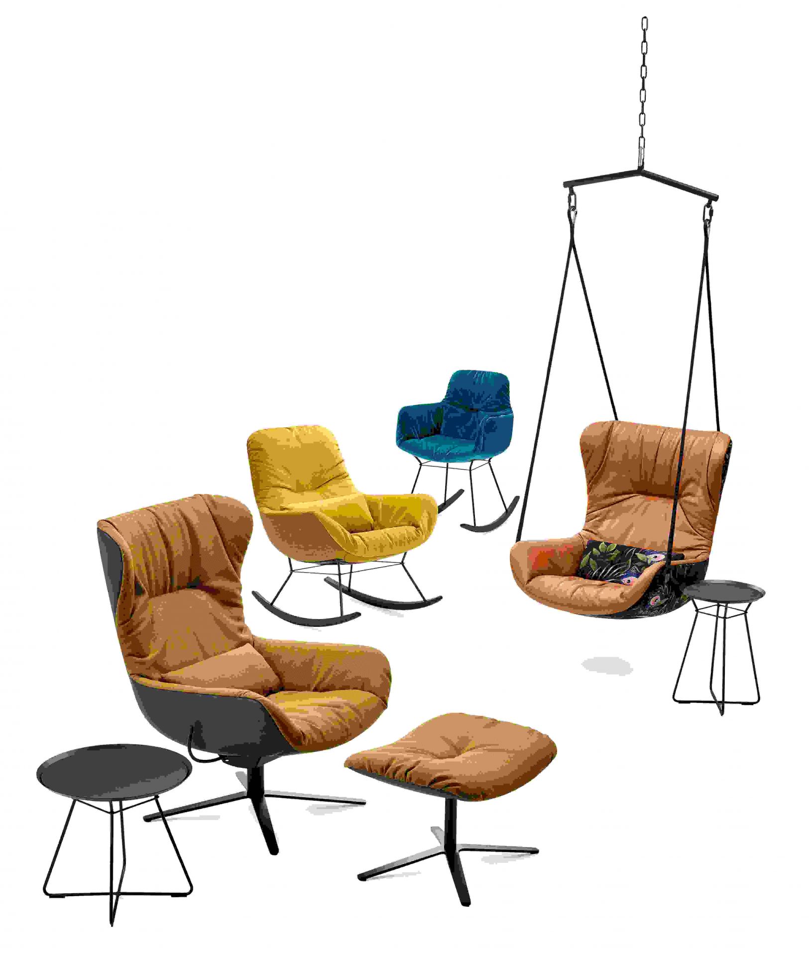 Leya Wingback Swingseat Schwingsessel Freifrau Manufaktur
