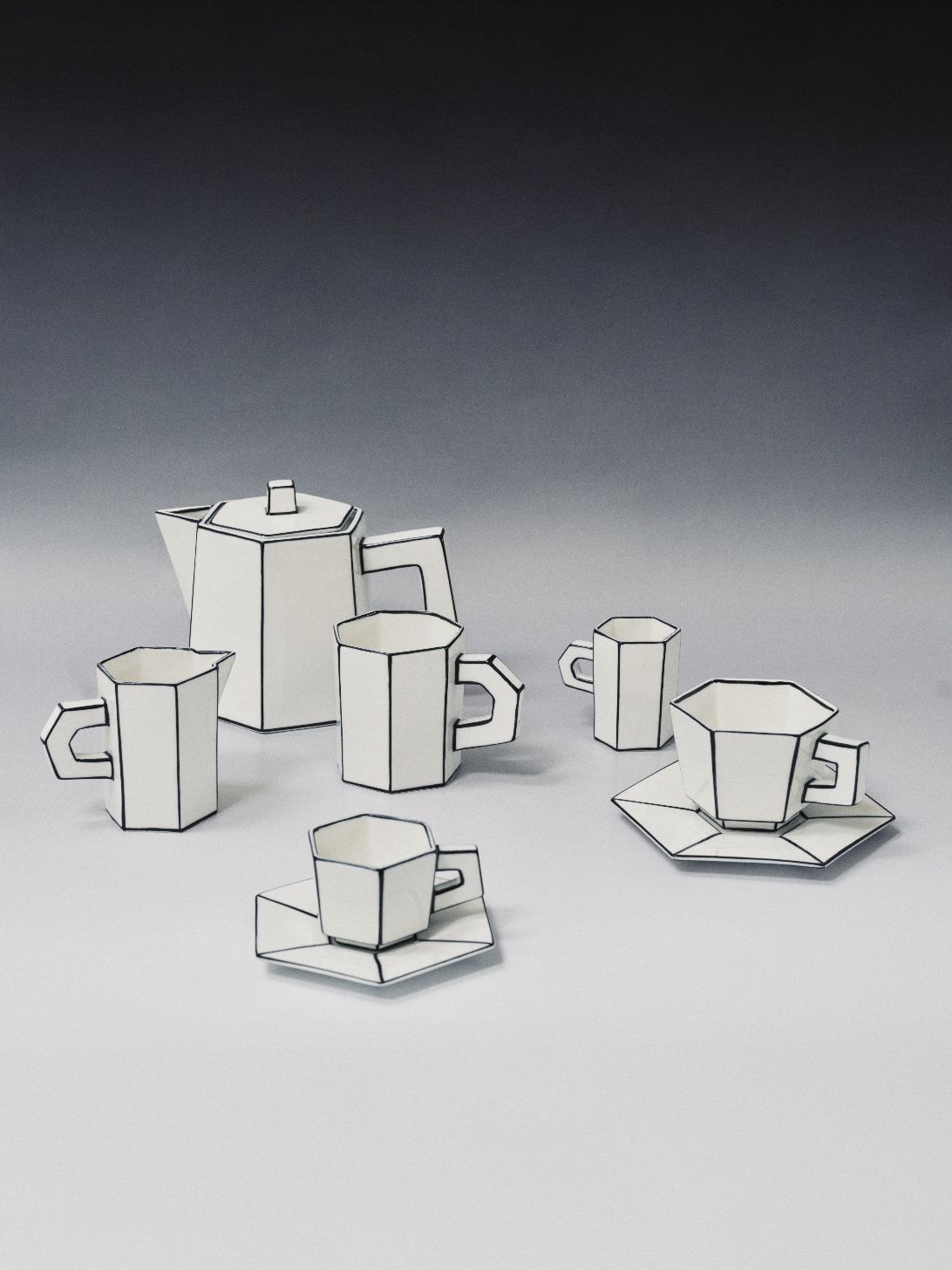 Capuucino Tasse Weiß/Schwarz Carte Blanche Serax  