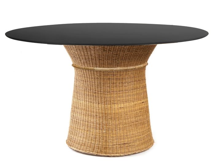  Caribe Natural Dining Table Esstisch Outdoor ames Rohes Naturmaterial / Schwarz