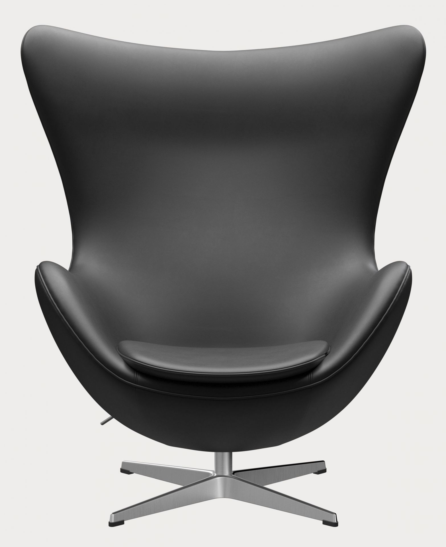 Egg Chair mit Hocker Aktionsmodell Essential Leder Schwarz Fritz Hansen