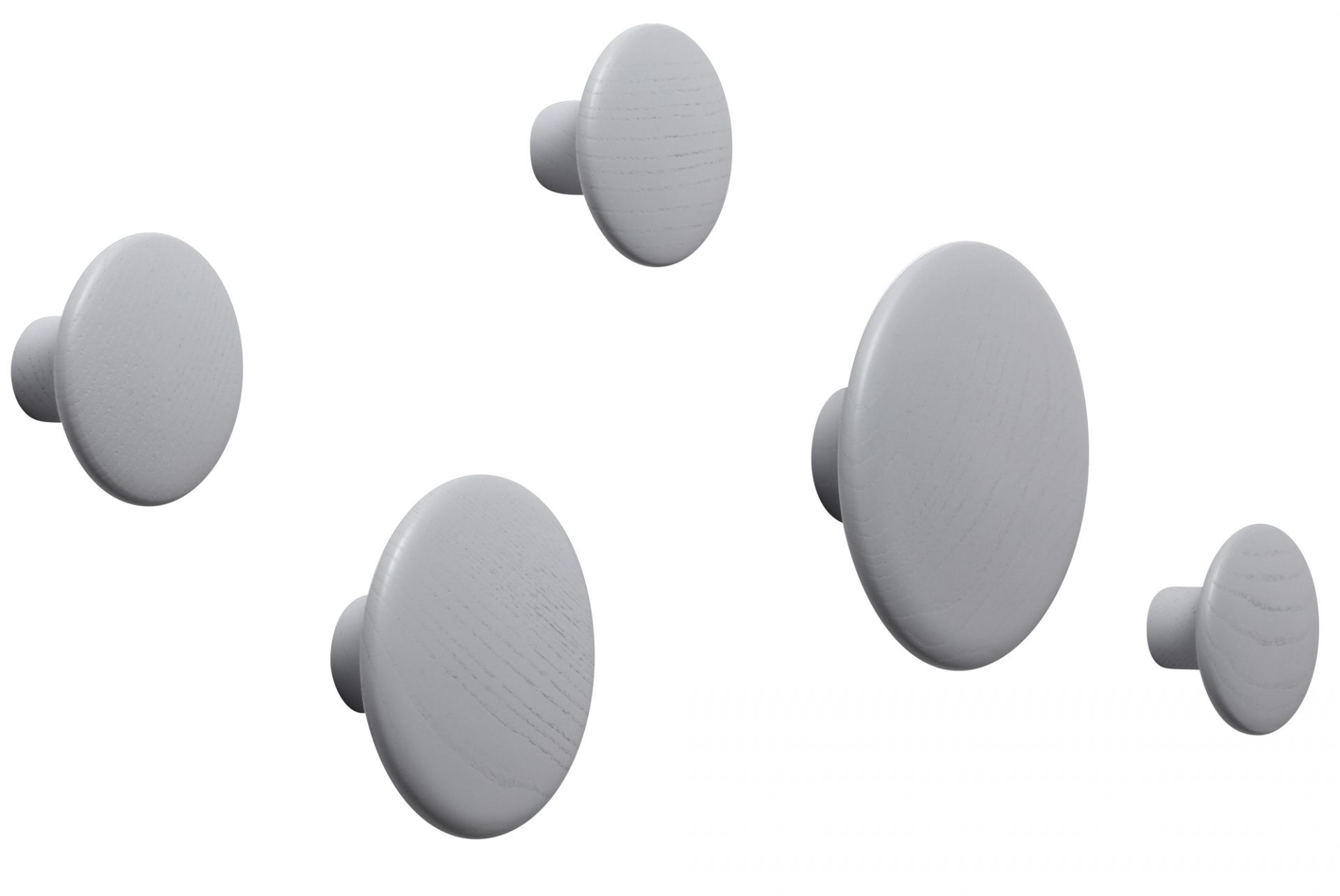 The Dots 5er Sets Garderobenhaken grau Muuto