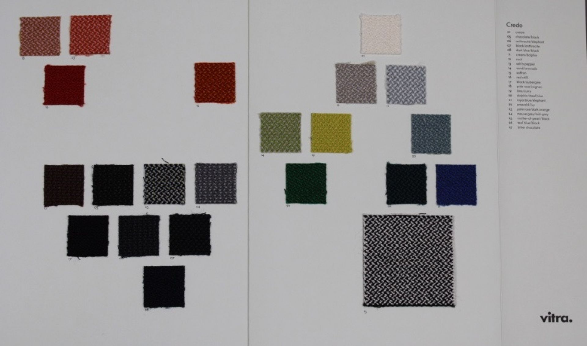 Stoffmusterkarte Credo Vitra