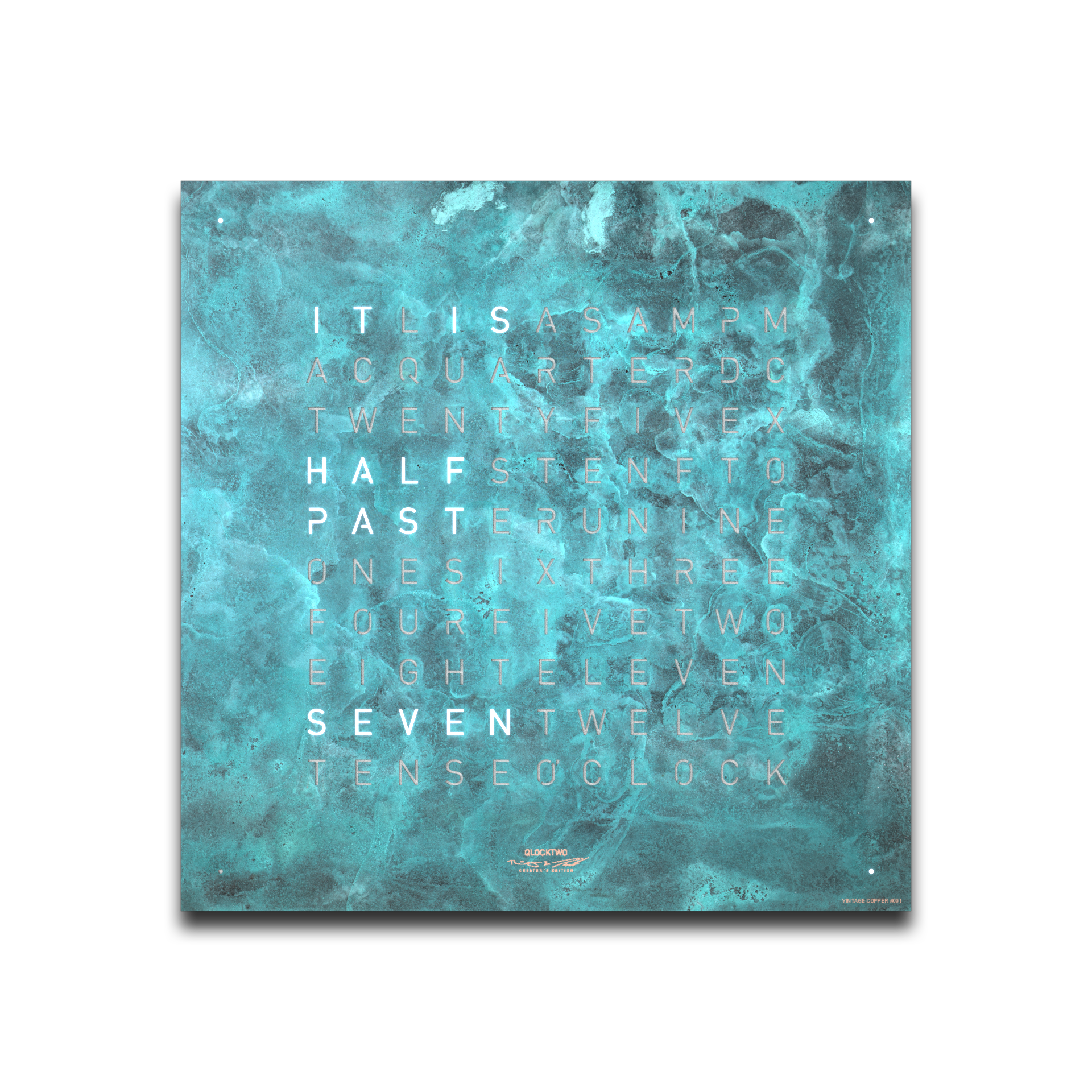 Frontcover für Earth 45 Wanduhr / Zeitobjekt Englisch QLOCKTWO