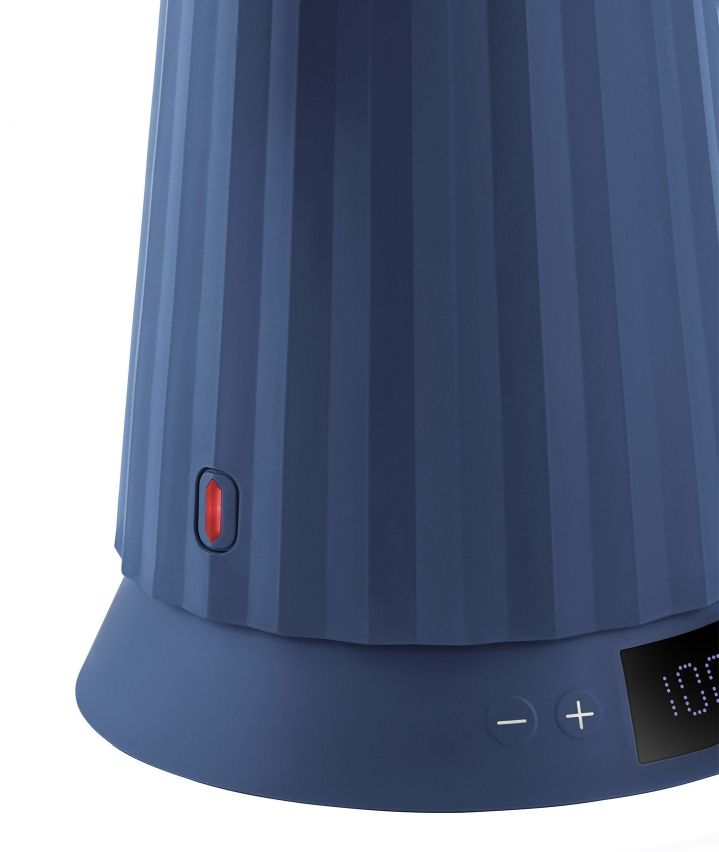 MDL21 Plissé Wasserkocher mit Temperaturregelung Alessi Blau
