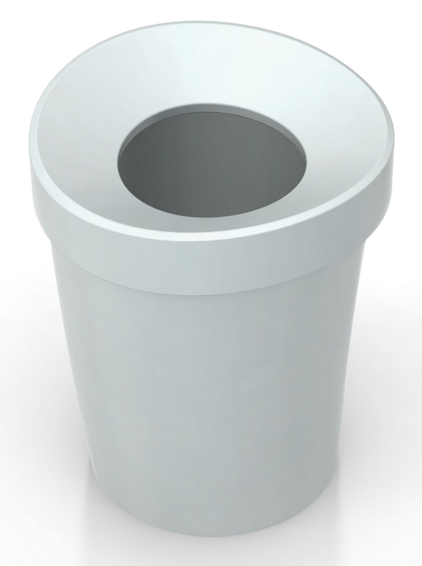 Himmelgrauer Happy Bin Papierkorb von Vitra, ein moderner Abfalleimer für Büro und Zuhause.