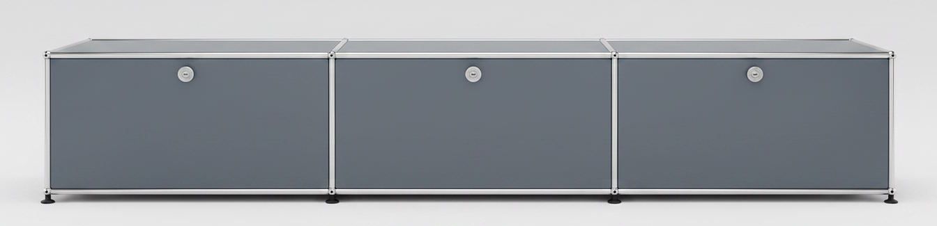 USM Haller Lowboard 3 Klappen Mittelgrau