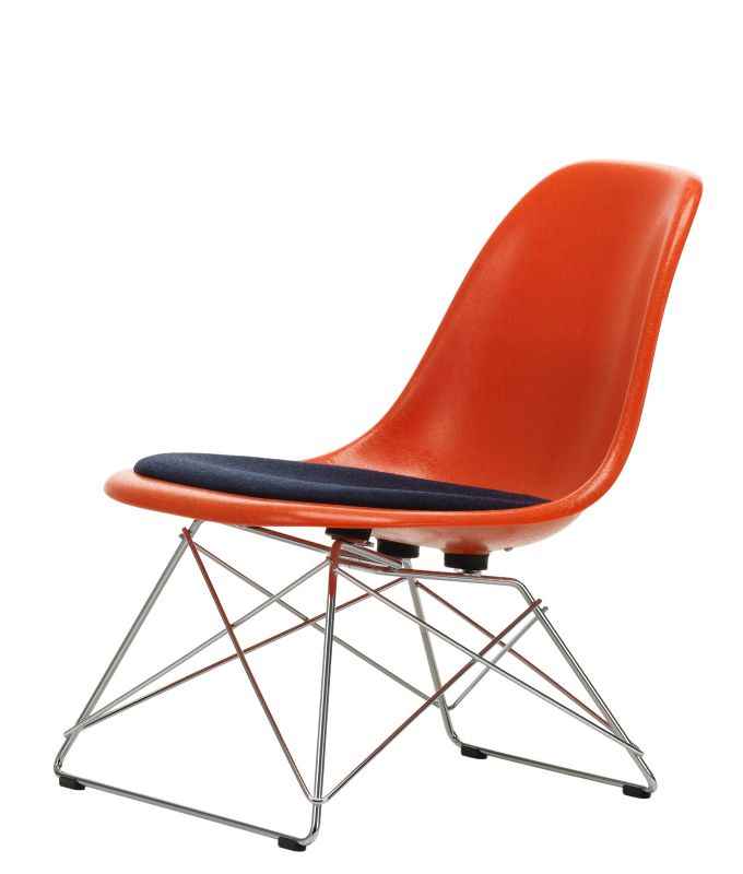 Eames Plastic Side Chair LSR Stuhl mit Sitzpolster Vitra