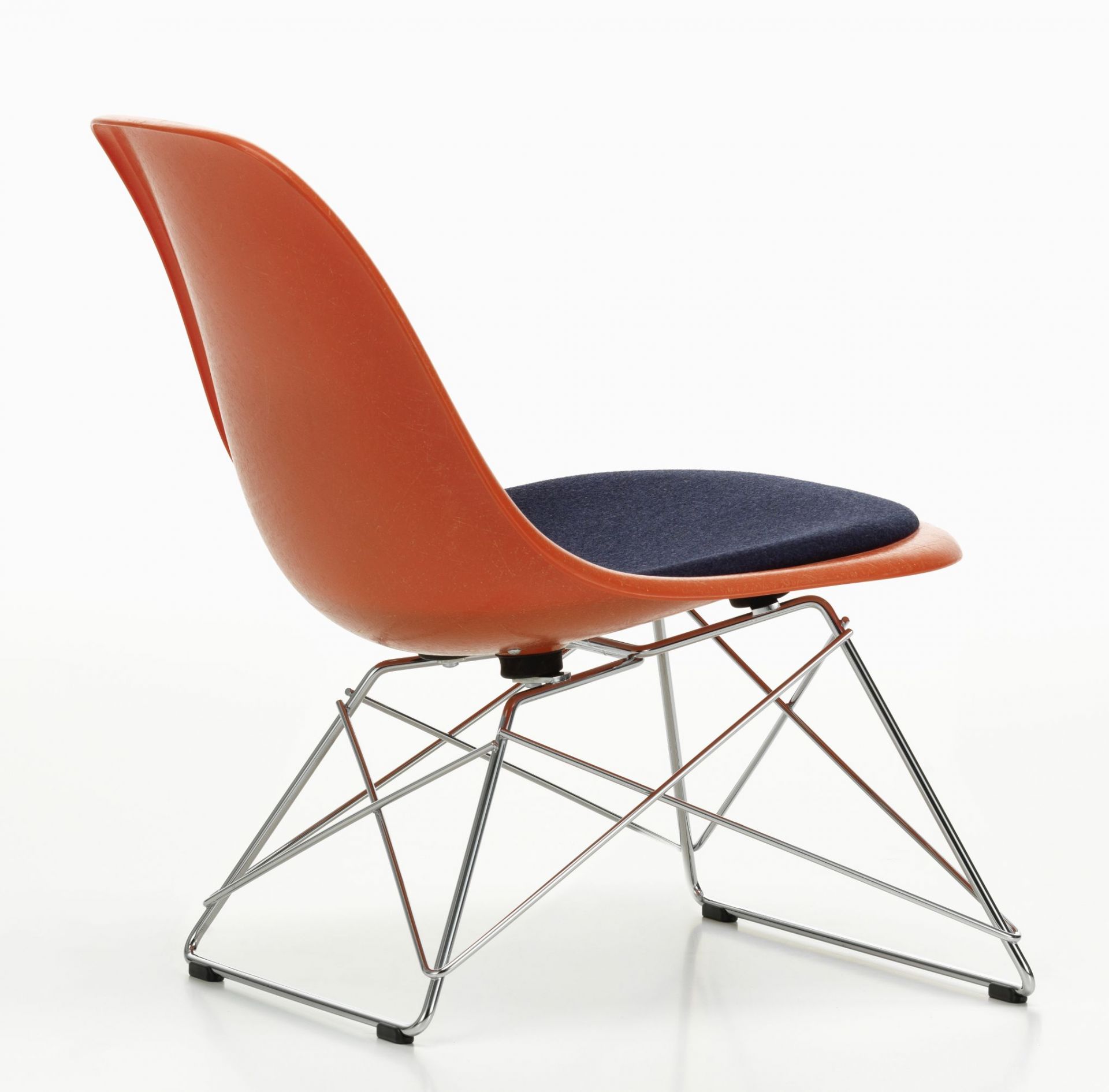 Eames Fiberglass  Chair LSR Stuhl mit Sitzpolster Vitra