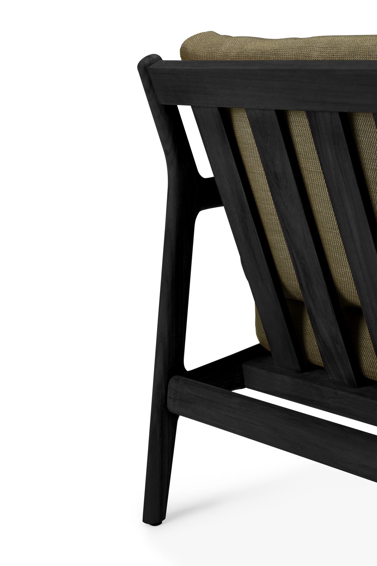 Jack Outdoor Loungesessel Teak Schwarz lackiert grüner Stoff Ethnicraft