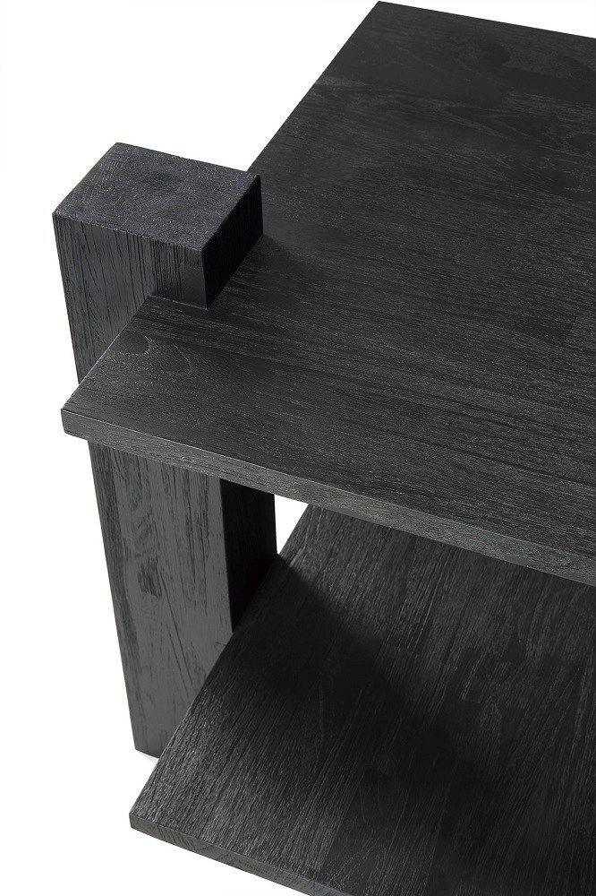 Teak Abstract Side table Beistelltisch Schwarz Ethnicraft