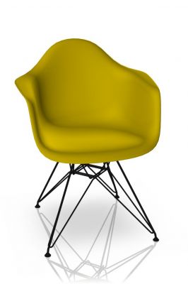Eames Plastic Arm Chair DAR Stuhl Vitra Schwarz - Senf
