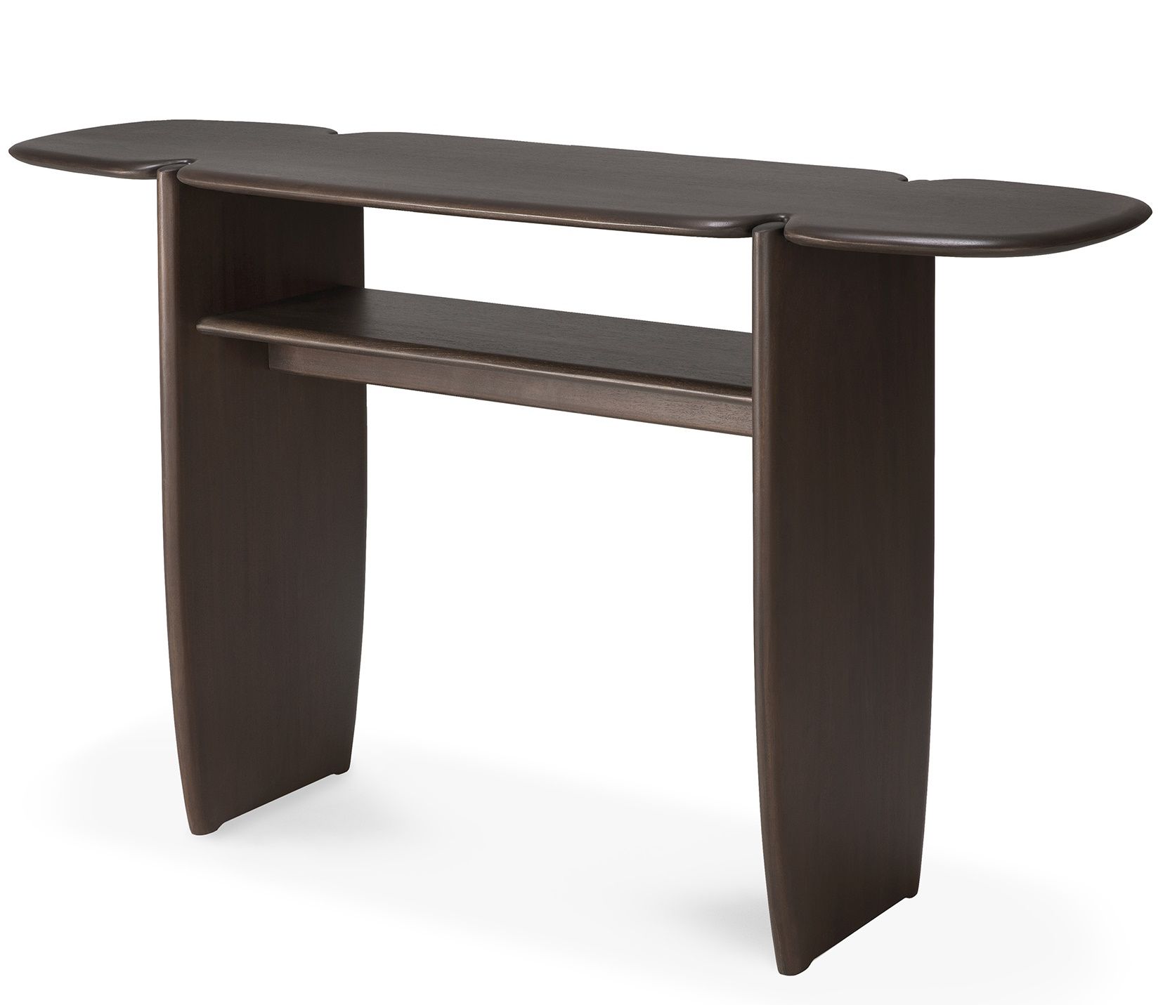 Ethnicraft PI Konsole aus Mahagoni in Dunkelbraun: Modernes Design mit Ablagefläche für Flur oder Wohnzimmer.