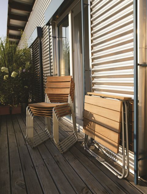 Balcony Klapptisch Edelstahlgestell Teak Weishäupl