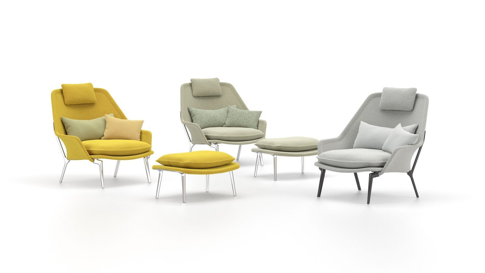 Slow Chair & Ottoman Sessel Stoff Vitra 