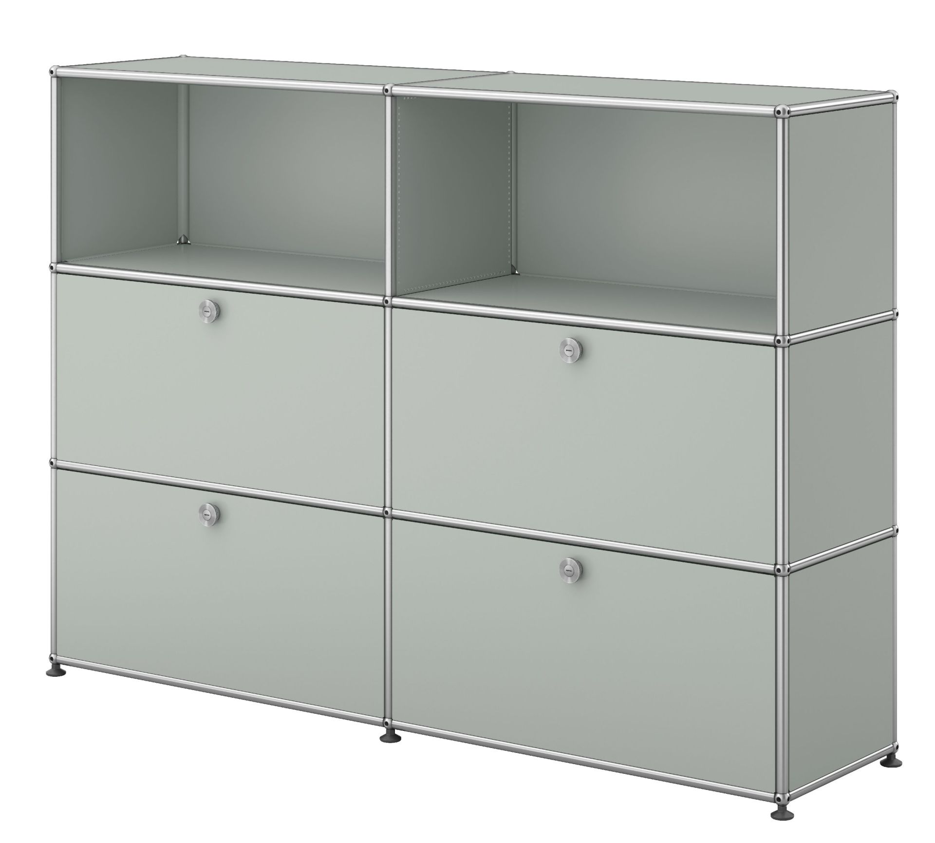 USM Haller Highboard 2 Offen / 2 Klappen / 2 Schubladen Lichtgrau