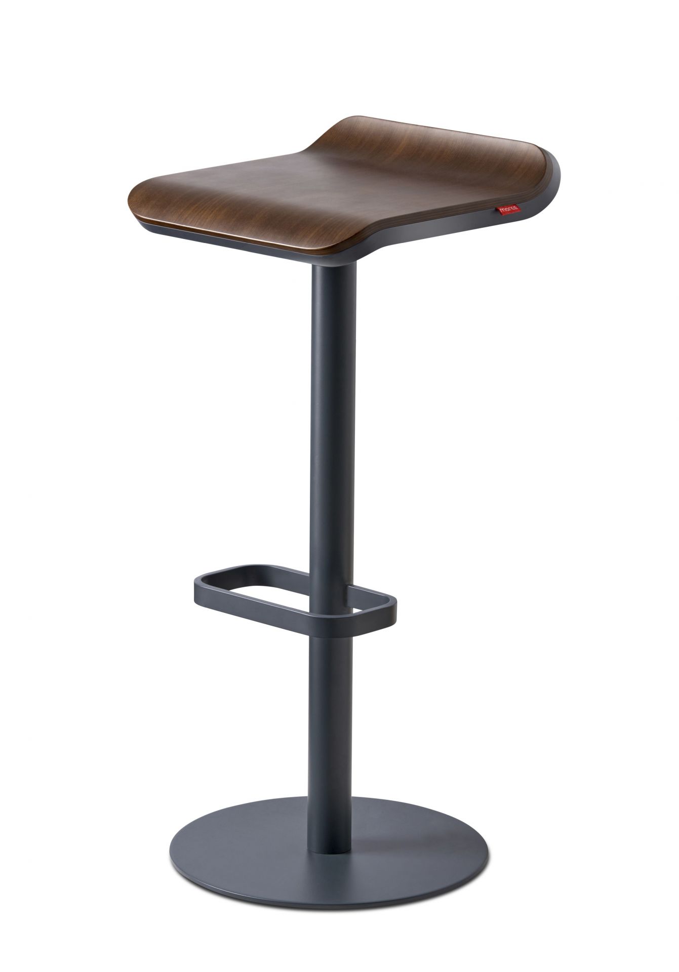 ED Barhocker statisch Anthrazit / Walnuss Moree Moree ED Barhocker in Anthrazit und Walnuss, moderner Hocker mit Fußstütze für Küche und Bar.