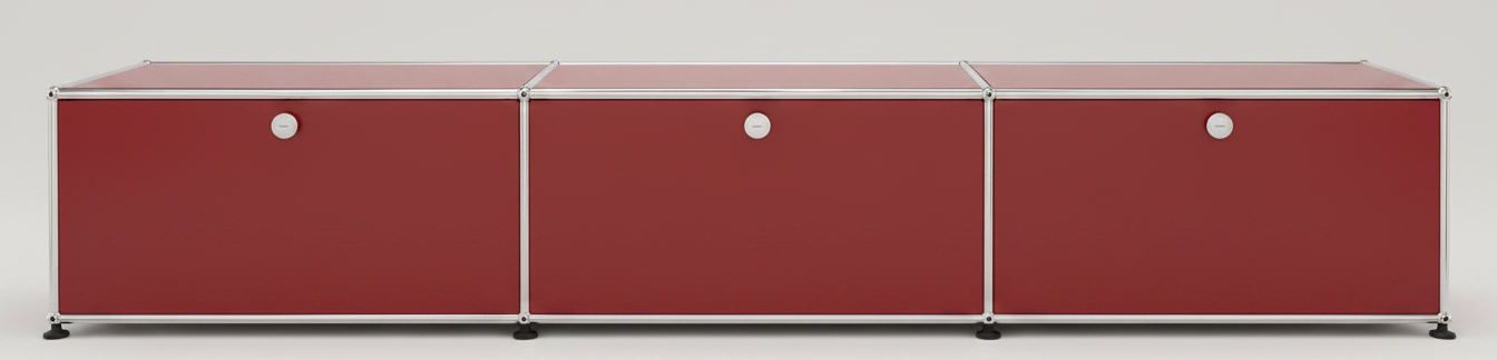 USM Haller Lowboard 3 Klappen Rubinrot