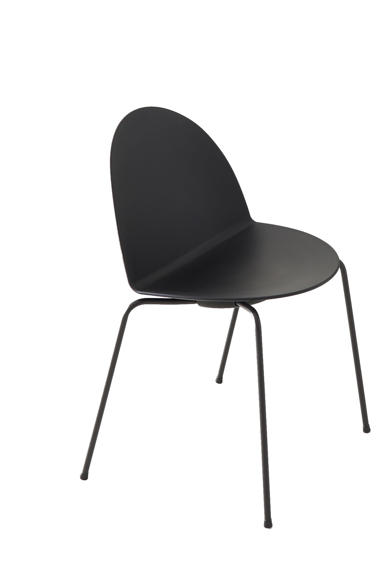 Schwarzer Camel Stuhl von Segis mit Vierfußgestell, moderner Designstuhl für Esszimmer und Büro.