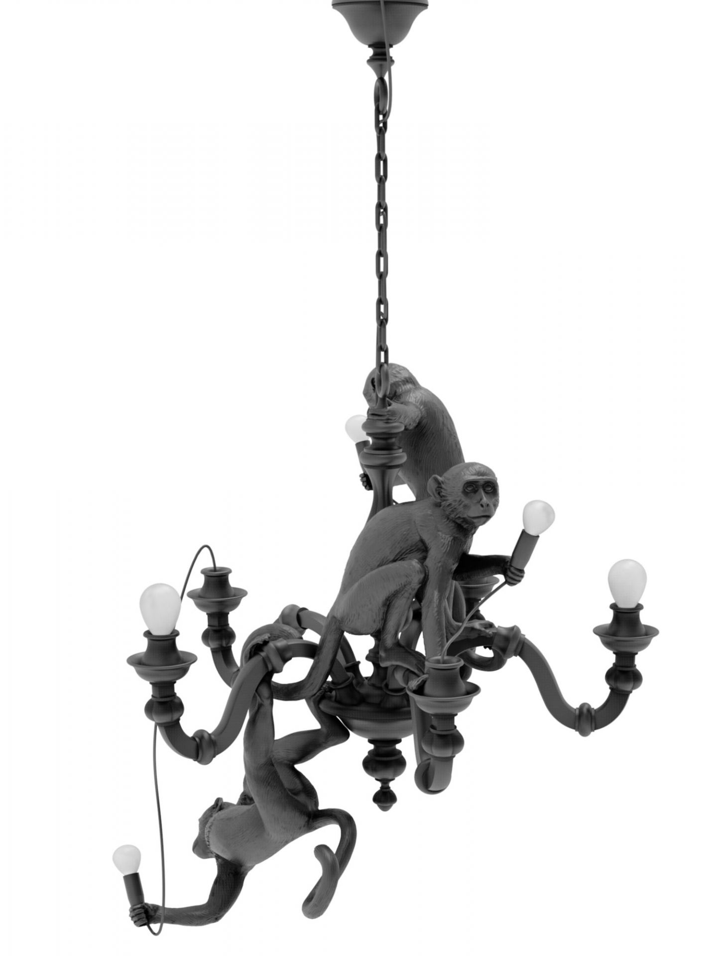 Monkey Chandelier Pendelleuchte Seletti Schwarz