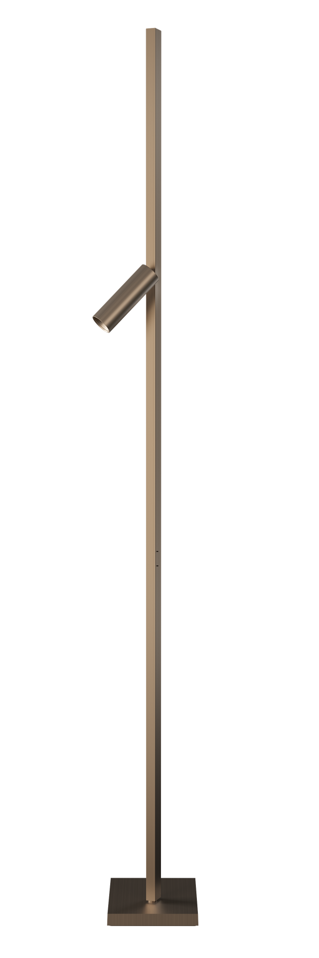 Zen X Stehleuchte in Bronze: Moderne, minimalistische Stehlampe mit verstellbarem Leselicht für Wohnzimmer.