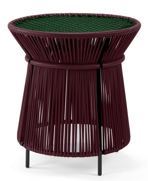 Caribe Chic Tall Side Table Beistelltisch Outdoor ames Schwarzrot / Moosgrün / Schwarz