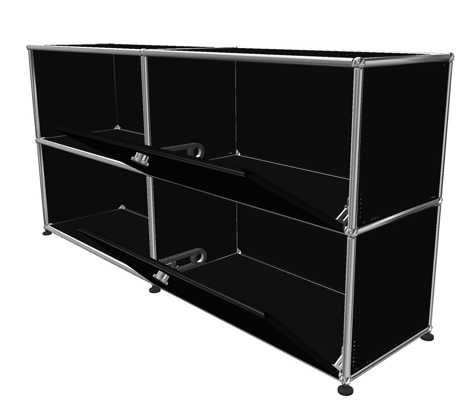 USM Haller Sideboard 2 Offen / 2 Klappen Rechts Graphitschwarz - FAST DELIVERY