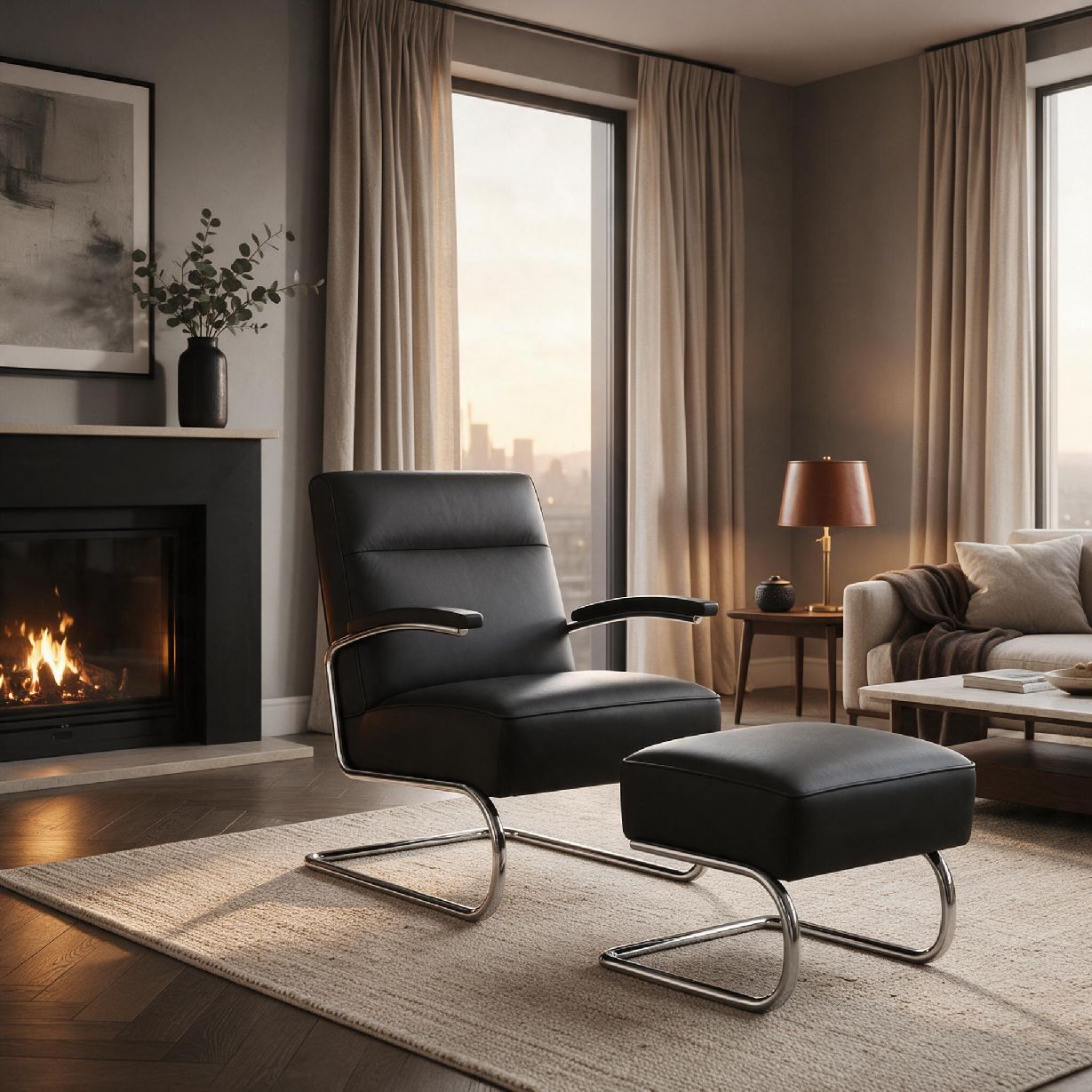 S 412 / S412 Freischwingersessel Thonet mit Hocker GRATIS