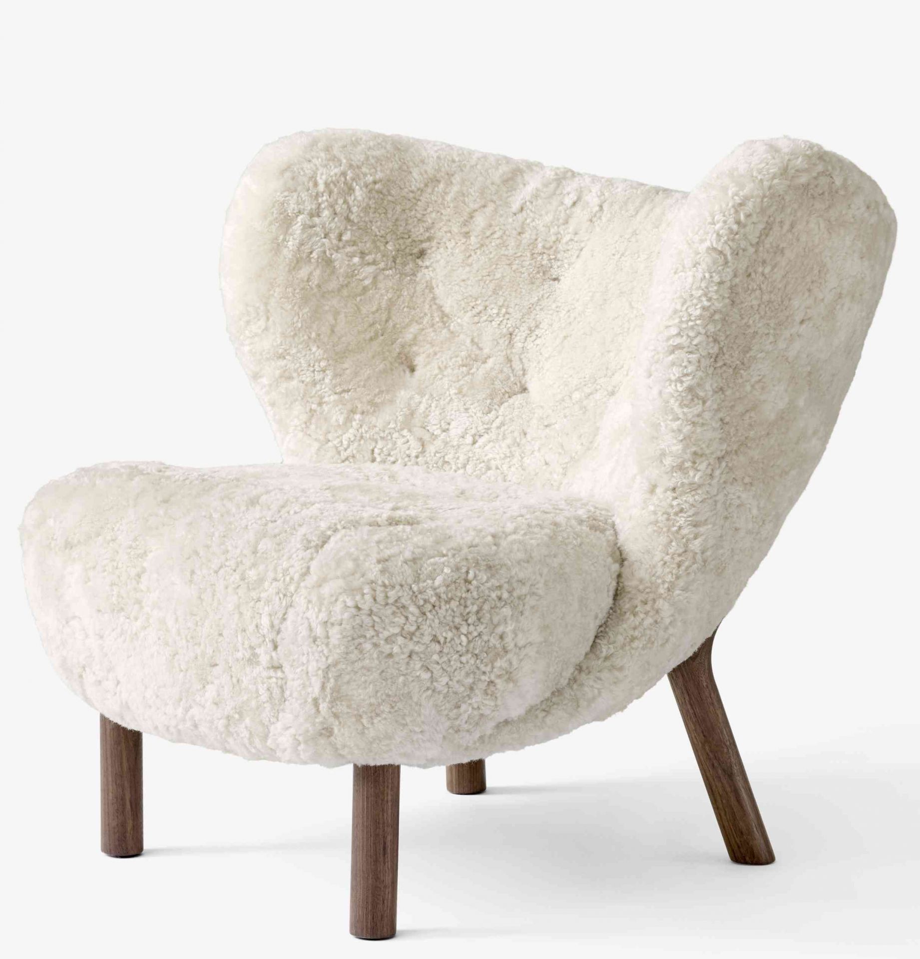 Little Petra VB1 Lounge Sessel Andtradition Walnuss - Moonlight - mit Hocker