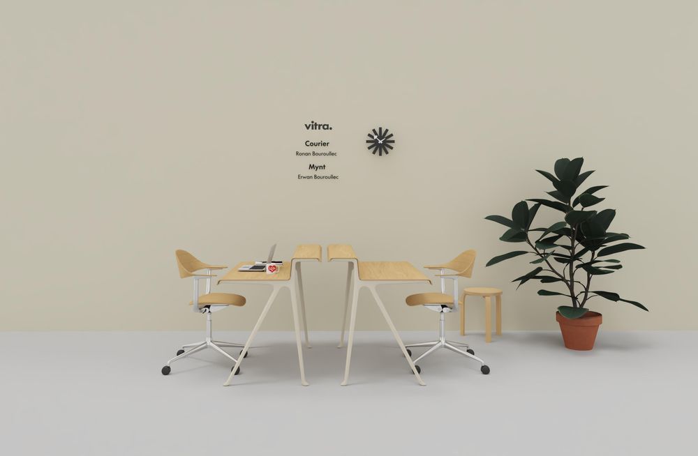 Mynt Rücken und Sitz Plywood Bürodrehstuhl Vitra