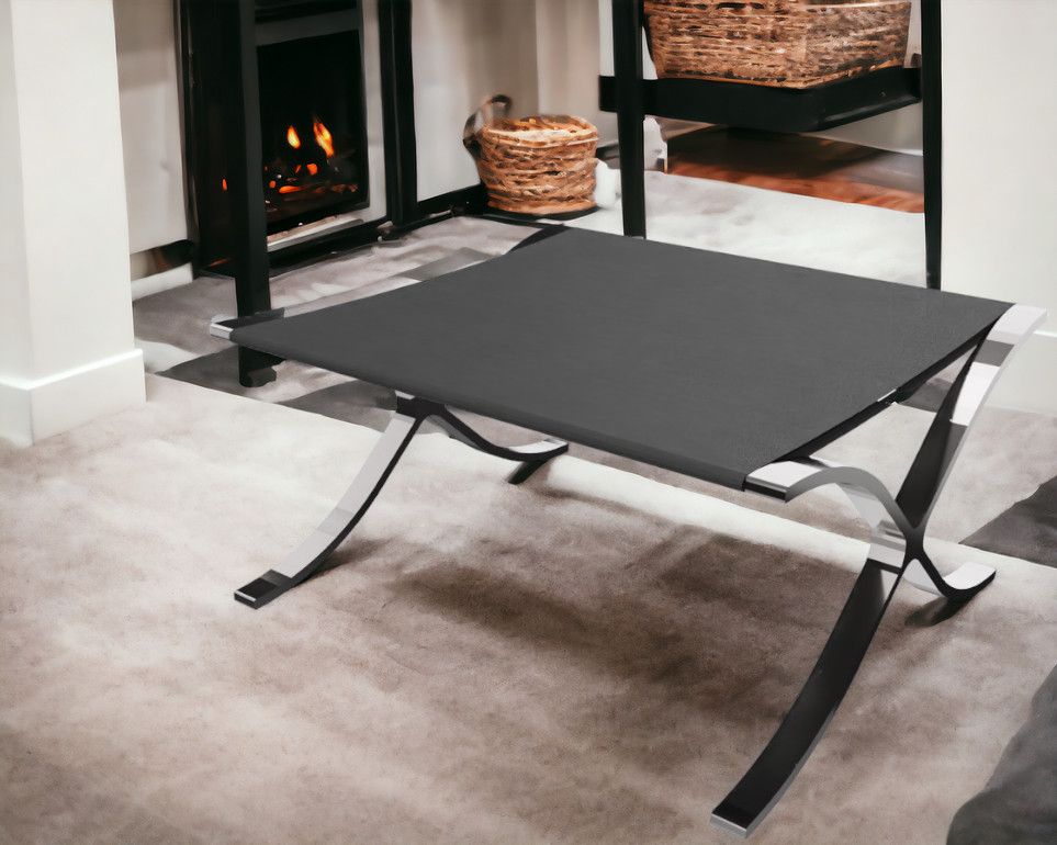 Barcelona Hocker / Hocker Relax mit schwarzem Rindsleder Knoll International 