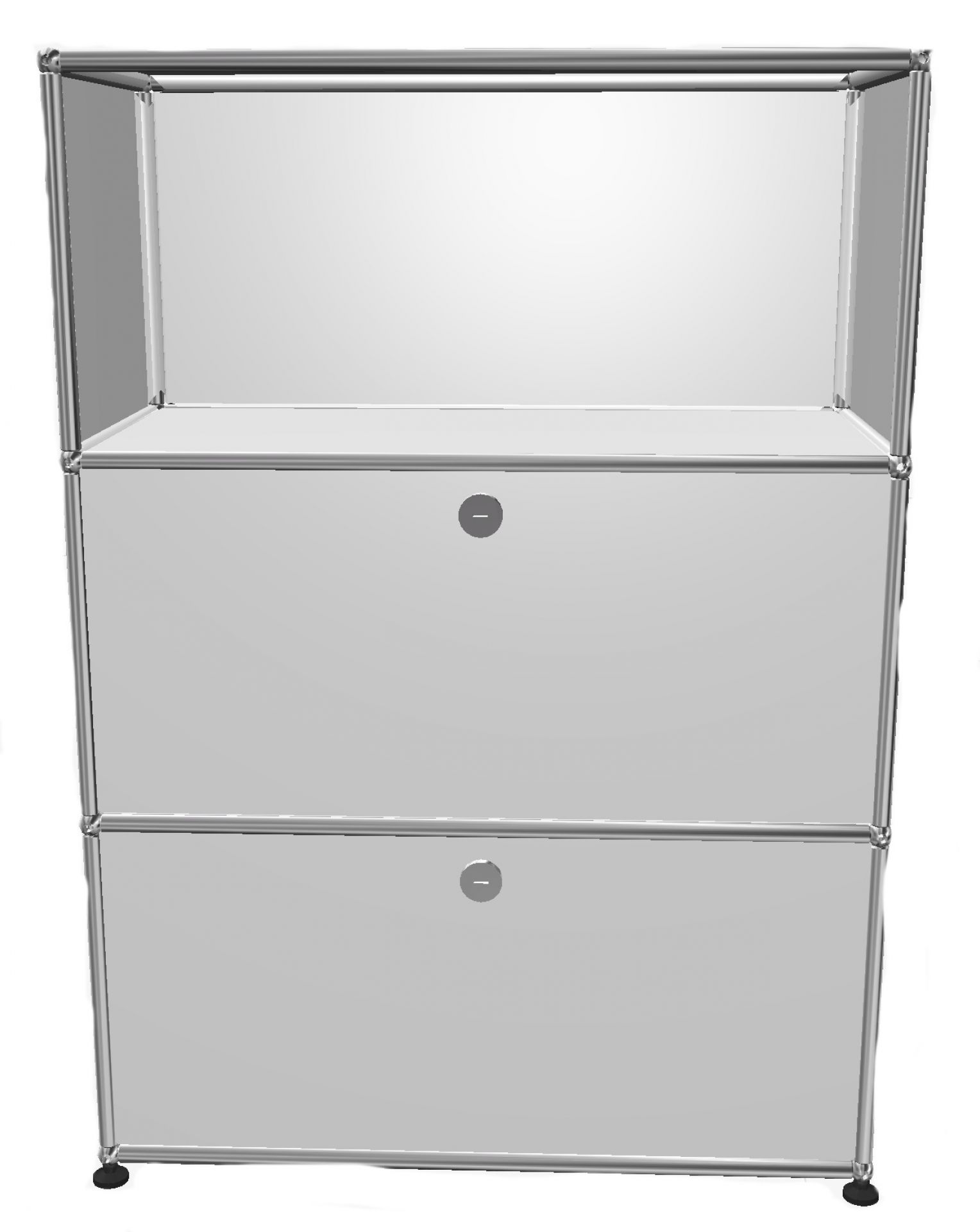 USM Haller Highboard 1 Offen / 2 Schubladen Reinweiß - FAST DELIVERY