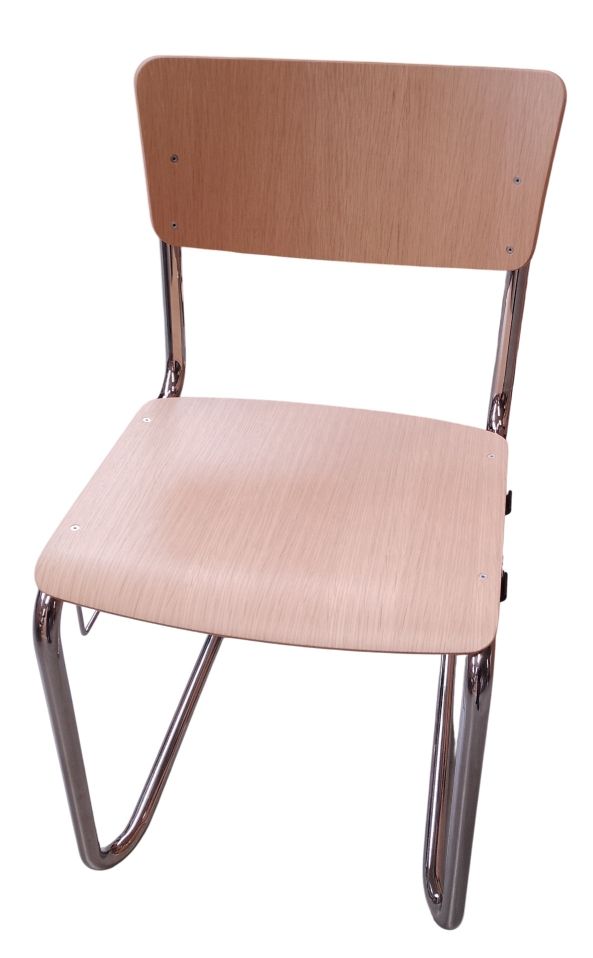 S 43 ST Stahlrohr Klassiker Freischwinger EICHE KLAR LACKIERT Thonet EINZELSTÜCK 