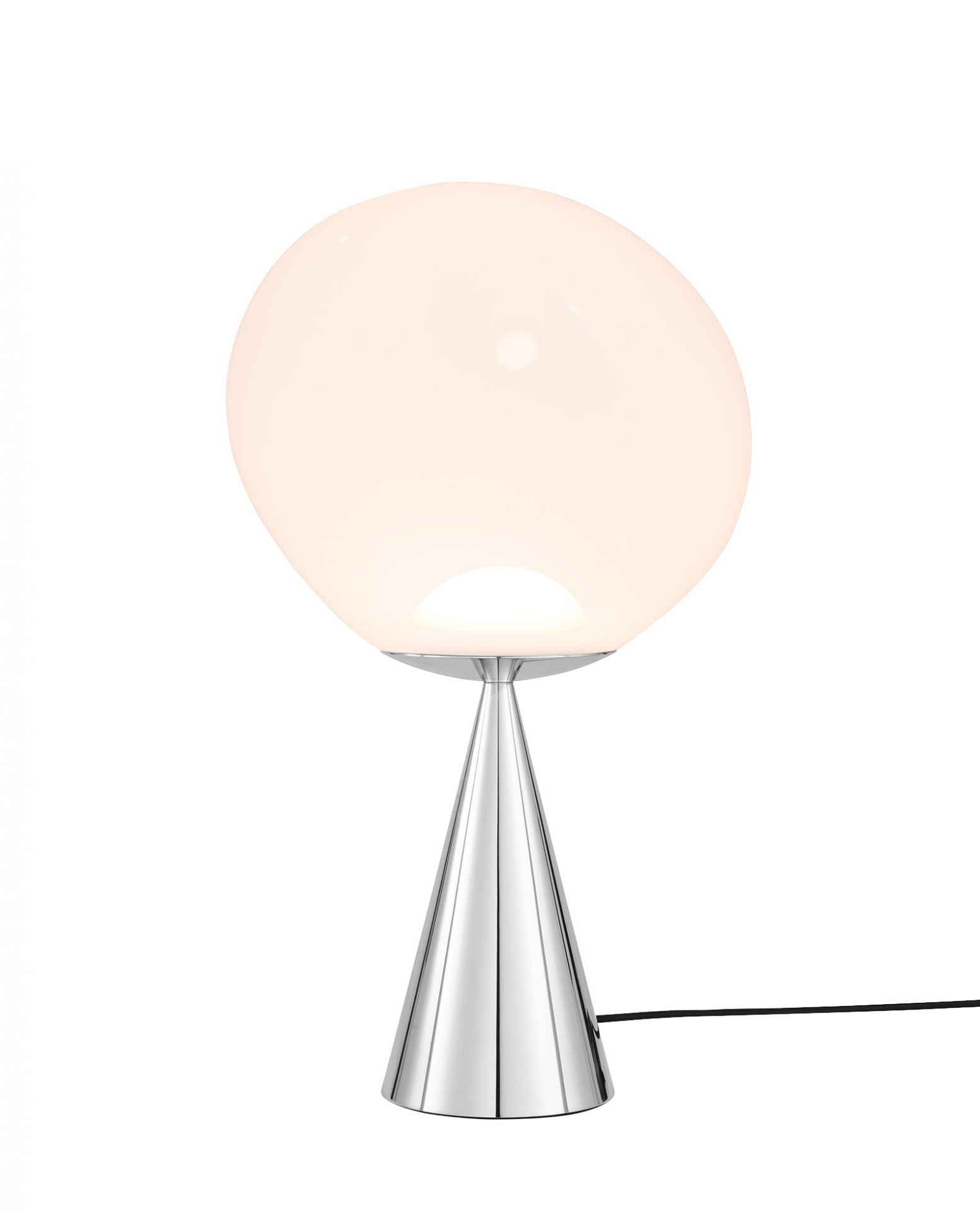 Melt Cone Fat Tischleuchte silber - opal Tom Dixon