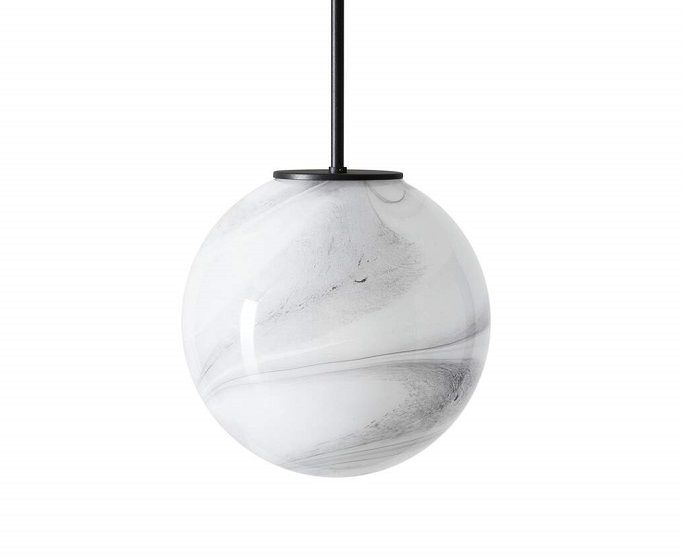 Bollicosa Small Lampe Pendelleuchte klein Cassina Schwarz/Marmorglas weiß