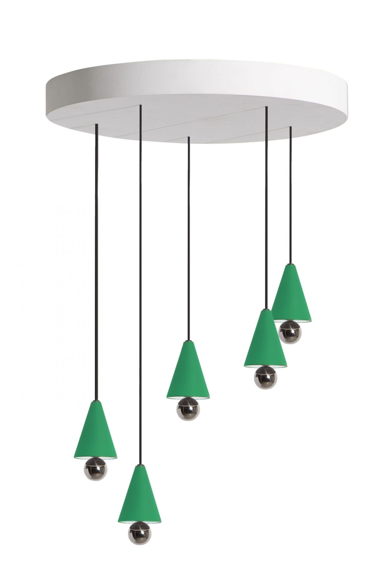 Cherry Pendant light Pendelleuchte 5-er Set Runde Platte Petite Friture Mint grün