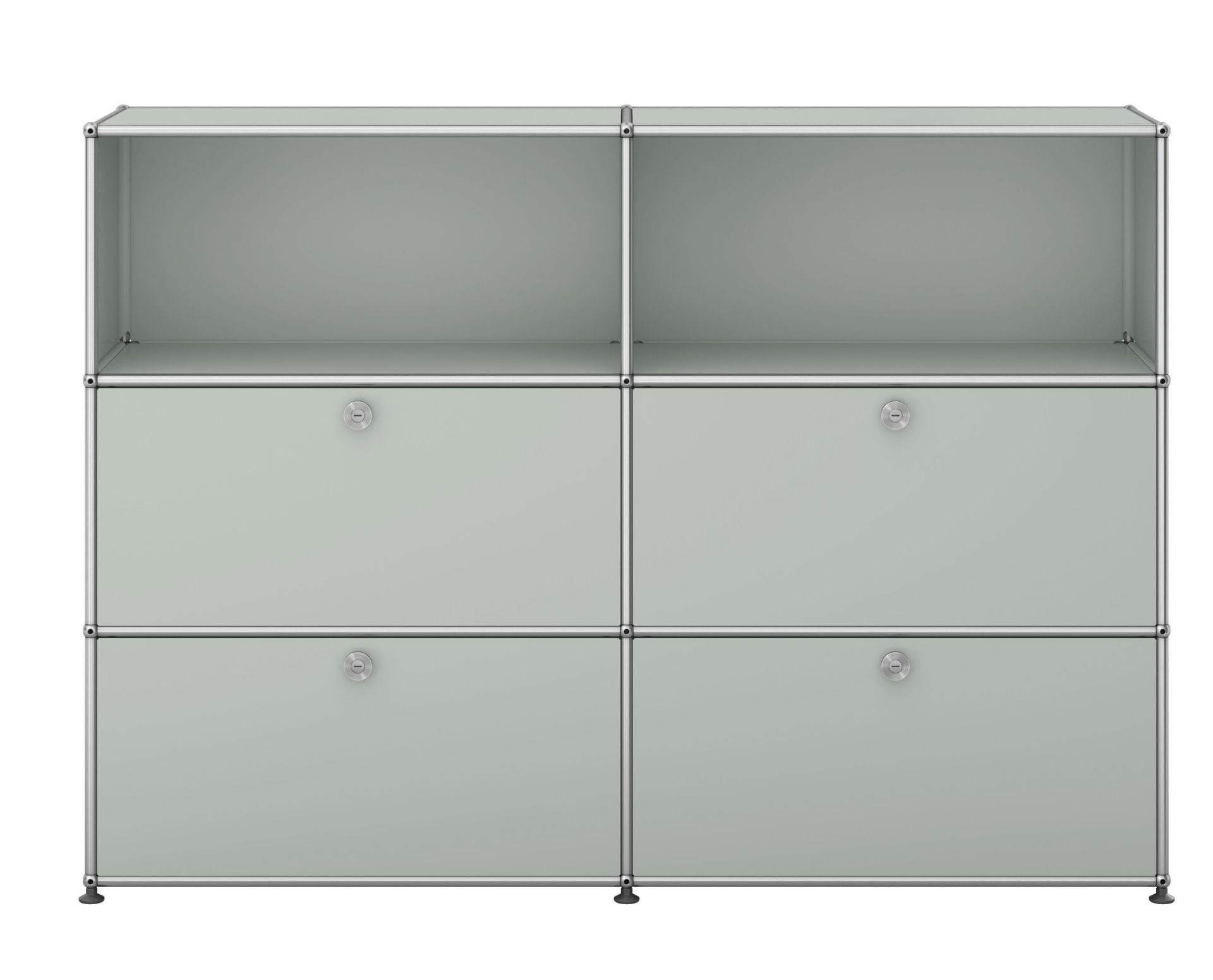 USM Haller Highboard 2 Offen / 2 Klappen / 2 Schubladen Lichtgrau